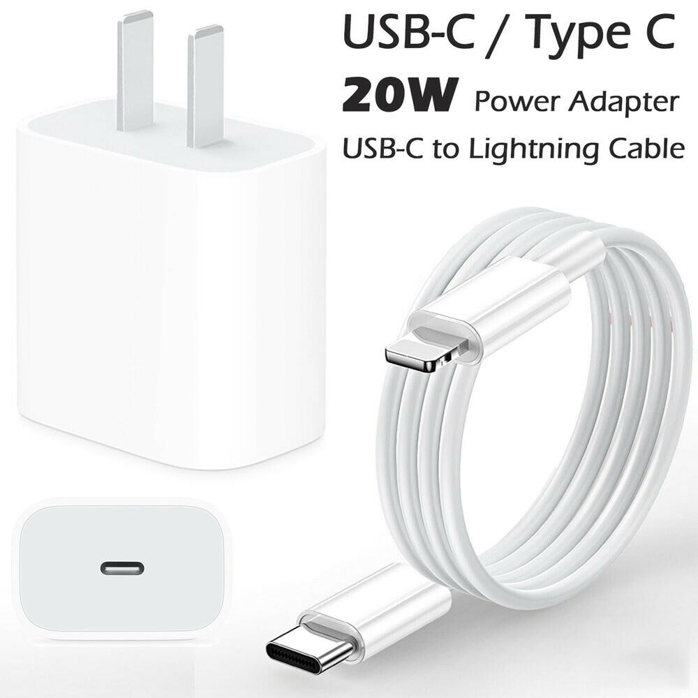 USB C / Type C Wall Charger 20W Fast Charger with 20W USB-C to Lightning Cable (White)
